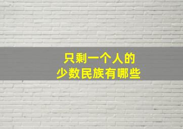 只剩一个人的少数民族有哪些