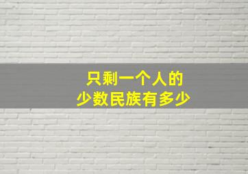 只剩一个人的少数民族有多少