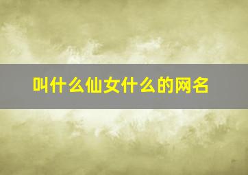 叫什么仙女什么的网名