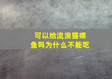 可以给流浪猫喂鱼吗为什么不能吃