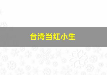 台湾当红小生