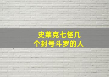 史莱克七怪几个封号斗罗的人