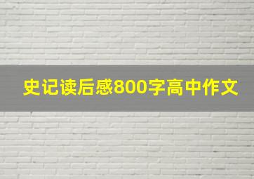 史记读后感800字高中作文