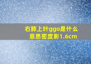 右肺上叶ggo是什么意思密度影1.6cm