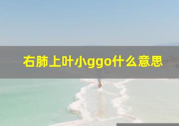 右肺上叶小ggo什么意思