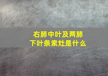 右肺中叶及两肺下叶条索灶是什么