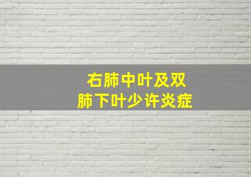 右肺中叶及双肺下叶少许炎症