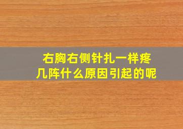 右胸右侧针扎一样疼几阵什么原因引起的呢