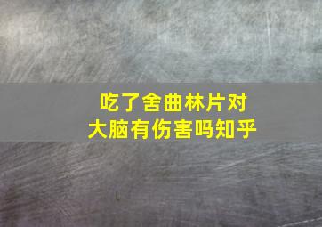 吃了舍曲林片对大脑有伤害吗知乎