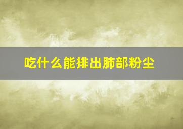 吃什么能排出肺部粉尘