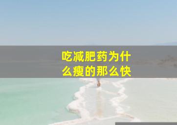 吃减肥药为什么瘦的那么快