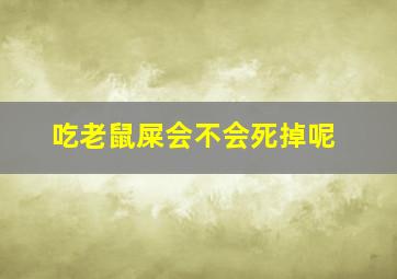 吃老鼠屎会不会死掉呢