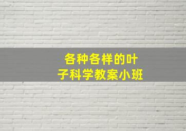 各种各样的叶子科学教案小班