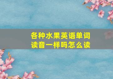 各种水果英语单词读音一样吗怎么读