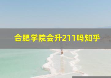 合肥学院会升211吗知乎