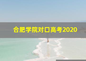 合肥学院对口高考2020