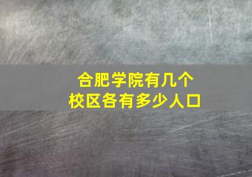 合肥学院有几个校区各有多少人口