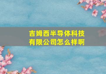 吉姆西半导体科技有限公司怎么样啊