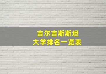 吉尔吉斯斯坦大学排名一览表