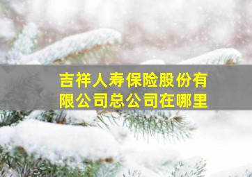 吉祥人寿保险股份有限公司总公司在哪里