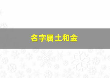 名字属土和金