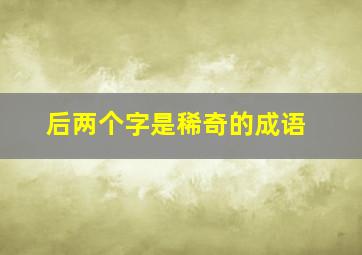 后两个字是稀奇的成语