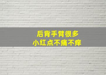 后背手臂很多小红点不痛不痒