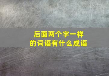 后面两个字一样的词语有什么成语