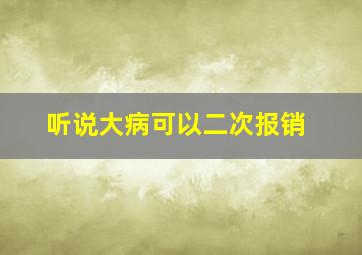 听说大病可以二次报销