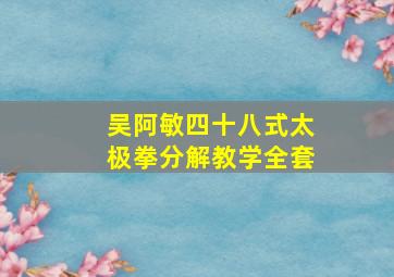 吴阿敏四十八式太极拳分解教学全套