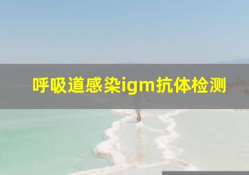 呼吸道感染igm抗体检测