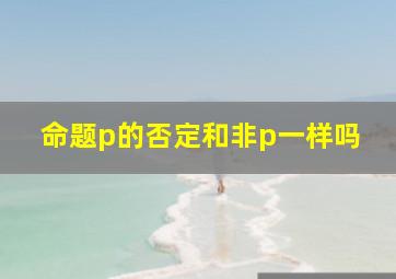 命题p的否定和非p一样吗