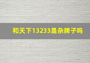 和天下13233是杂牌子吗