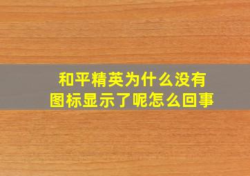 和平精英为什么没有图标显示了呢怎么回事