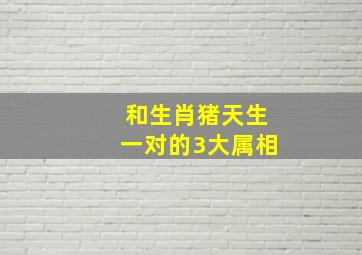 和生肖猪天生一对的3大属相