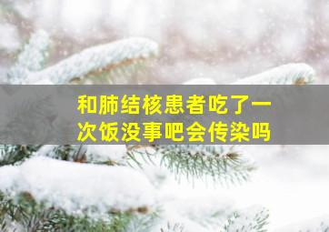 和肺结核患者吃了一次饭没事吧会传染吗