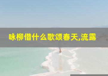 咏柳借什么歌颂春天,流露