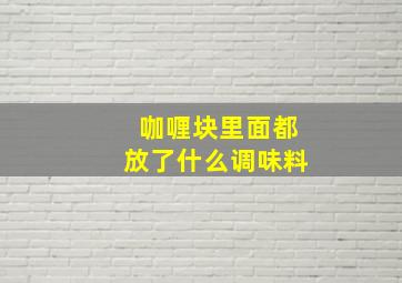 咖喱块里面都放了什么调味料