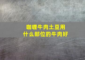 咖喱牛肉土豆用什么部位的牛肉好