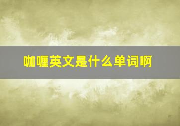 咖喱英文是什么单词啊