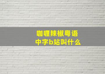 咖喱辣椒粤语中字b站叫什么