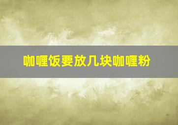 咖喱饭要放几块咖喱粉