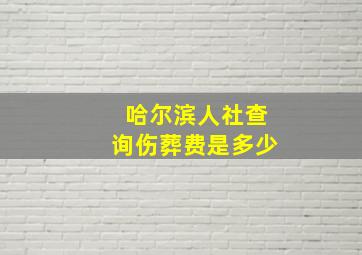 哈尔滨人社查询伤葬费是多少