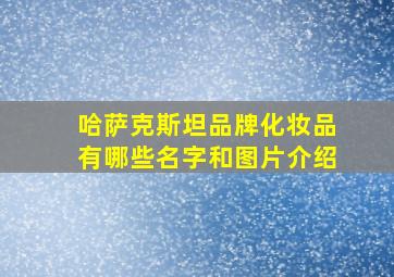 哈萨克斯坦品牌化妆品有哪些名字和图片介绍