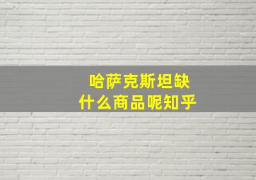 哈萨克斯坦缺什么商品呢知乎