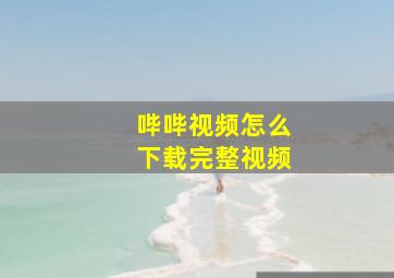 哔哔视频怎么下载完整视频