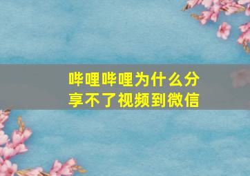 哔哩哔哩为什么分享不了视频到微信