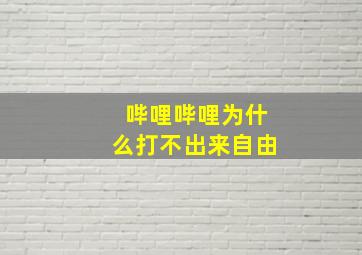 哔哩哔哩为什么打不出来自由