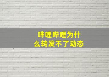 哔哩哔哩为什么转发不了动态