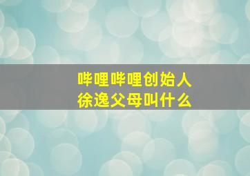 哔哩哔哩创始人徐逸父母叫什么